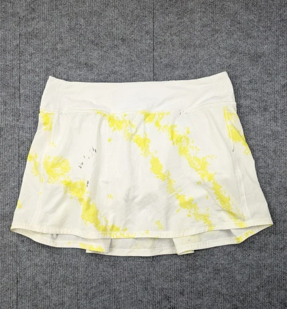 Lululemon Pace Rival Skirt Womens 8 Tall Electric Lemon Skort Athleisure Tennis
