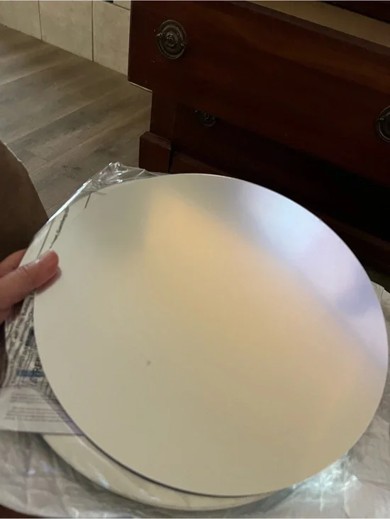 Round Silver Wall Mirror Panel - Unbranded