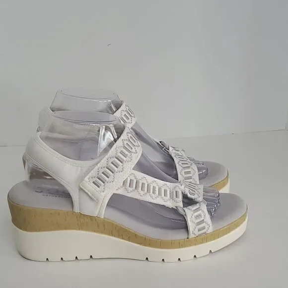 Soul Naturalizer Glitz Wedge Sandal White Grey Size 9M