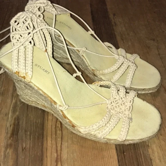 Colin Stuart macrame ankle wrap wedges 9