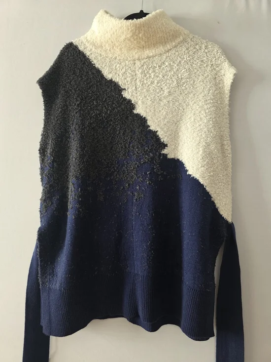 lululemon athletica Navy, Cream & Charcoal Colorblock Turtleneck Sweater