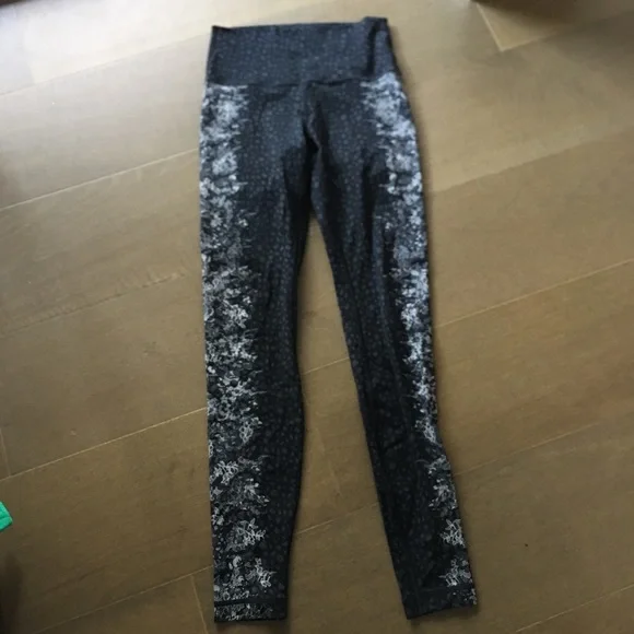 lululemon athletica Black Floral Print High-Rise Leggings