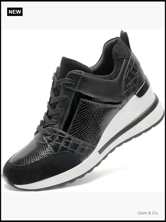 Wedge Sneaker High Heel Lace Up Platform Sneakers