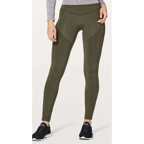 Lululemon All the Right Places High-Rise Pant 28 Dark Olive Green Leggings 8 A1