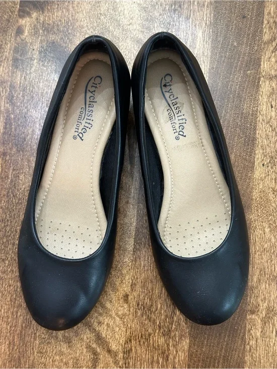 Cityclassified Black Women's Slip-On Round-Toe wedges  Size 7
