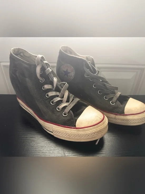 Converse Chuck Taylor All Star Hidden Wedge High Tops - Grey (Size 9.5)