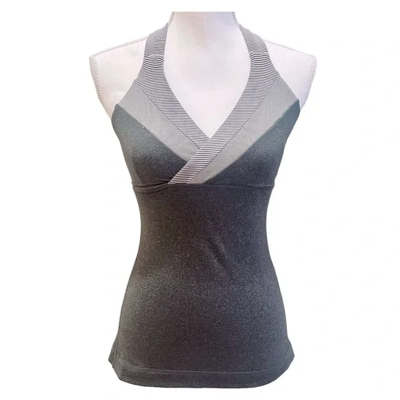 Lululemon Gray Stripe Athletic Tank Top Size 4