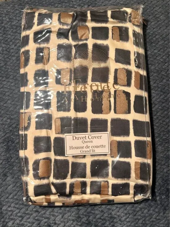 NEW Frette At Home Mosaic Queen Reversible Duvet Cover ONLY