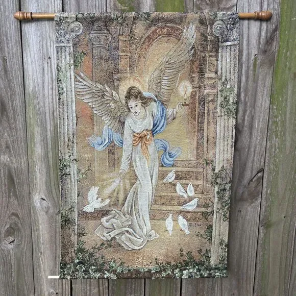 Lena Liu Angel Of Light Tapestry Wall Hanging With Rod Made In USA