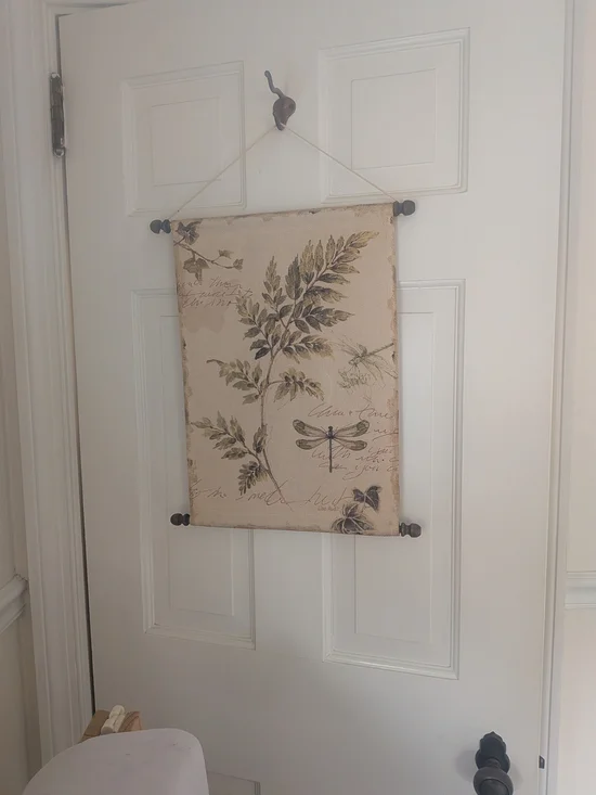 Botanical Dragonfly Wall Hanging - Beige and Green Home Wall Decor