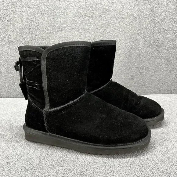 Lamo‎ Boots Womens 8 Black Water Stain Resistant Suede Kitt Zipped winter