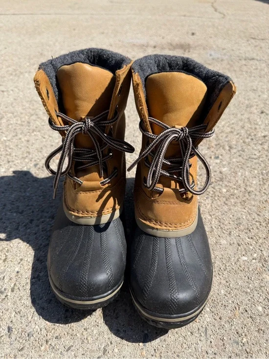 Sorel Slimpack II Lace Waterproof Boots Elk Black Women’s 7.5