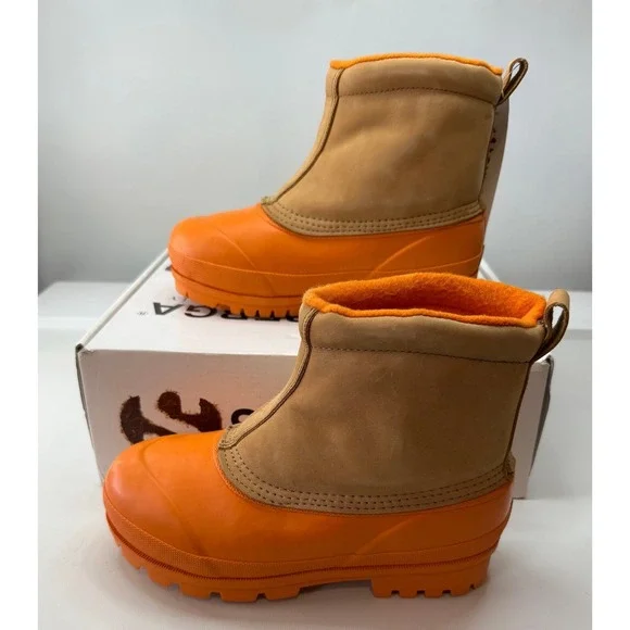 Superga Alpina 759-RBRNBKU Womens Boots Ocra Orange Nubuck Shearling Rubber‎ 7.5