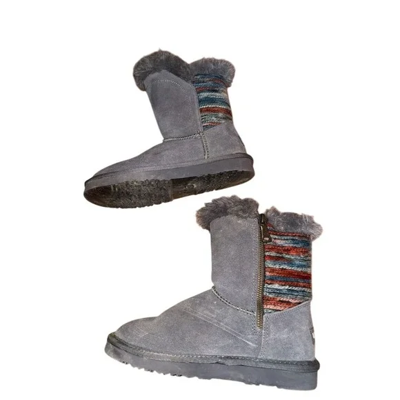 Lamo Women's Gray Suede Bootie Size 5 Water‎ & Stain Resistant Winter Boots fair