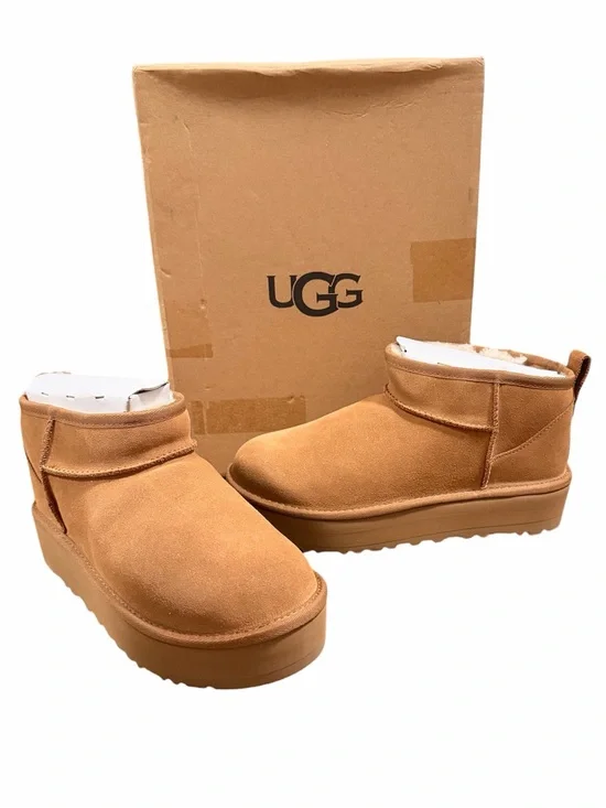 UGG Kids Classic Ultra Mini Platform Boots Chesnut NWT 6, women’s 7.5