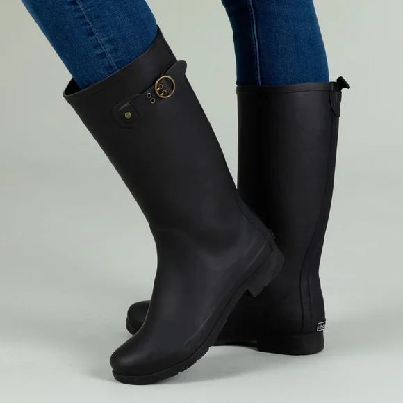 NEW!! Women’s Chooka Eastlake Classic Tall Black Rain Boots Size 6