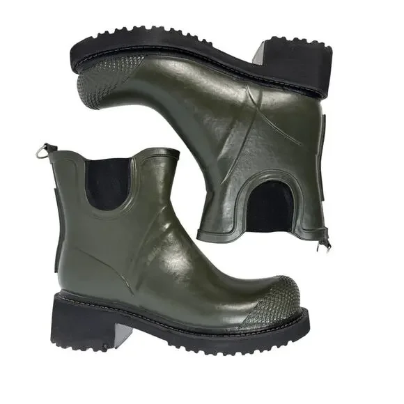Ilse‎ Jacobsen Chelsea Rain Boot Womens 11 Waterproof Rubber Army Green RUB 47