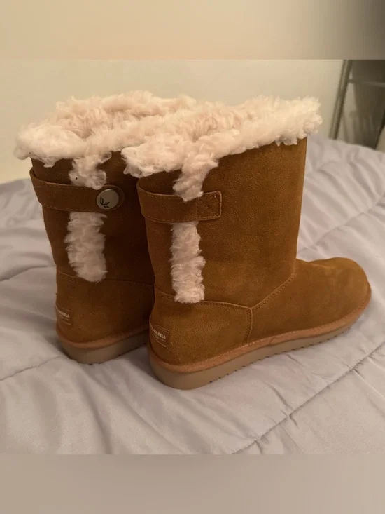 Koolaburra by UGG Suede Button Short Boots - Jordina-Chestnut US Size 10