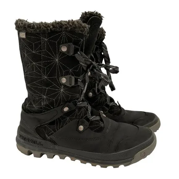 Merrell Women's Silverspun Lace Up Waterproof Winter Boots Size 9.5