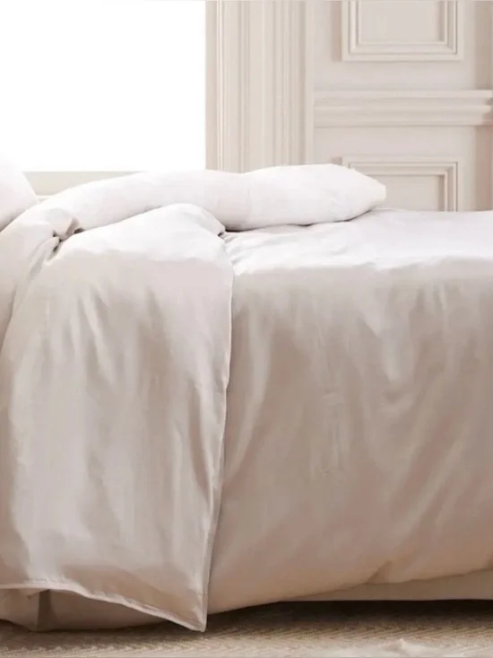 NWOT Quince Organic Bamboo 1 Piece Duvet Cover, Full/Queen (Sand)