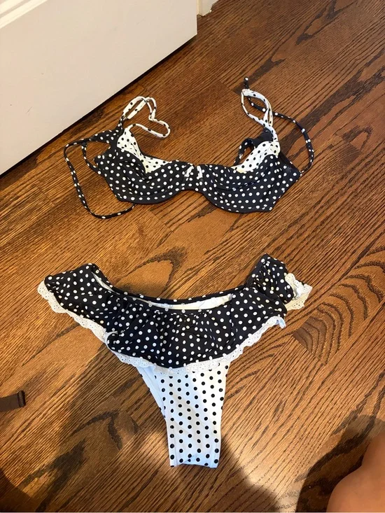 Frankie’s Bikinis Polka Dot Bikini Top