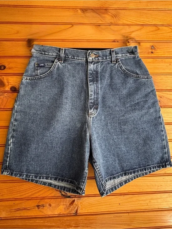 Vintage 90s Lee High Rise Denim Jorts Made USA Relaxed Shorts 16