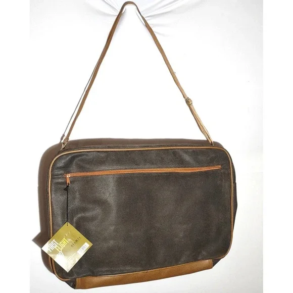 Aramis First Flight Travel Bag Brown Tan‎ Messenger Shoulder Weekender NWT