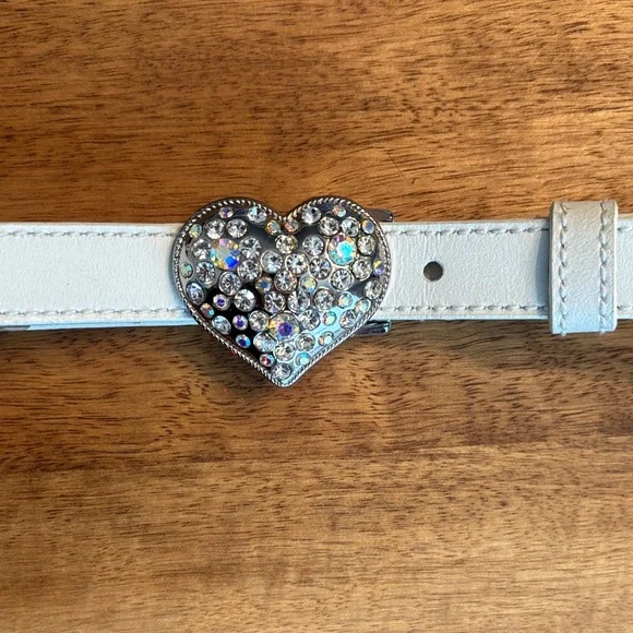 Guess White Leather Belt