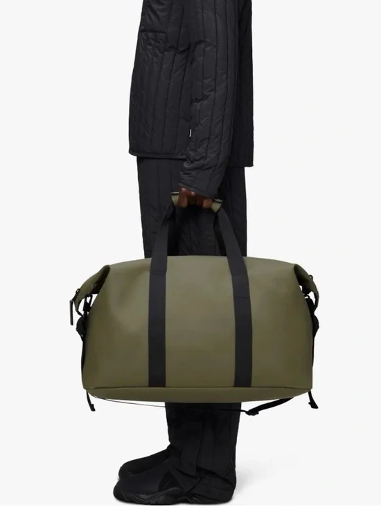 RAINS Waterproof Hilo Weekend Duffle Bag W3 Marsh Green Black XL Travel NEW