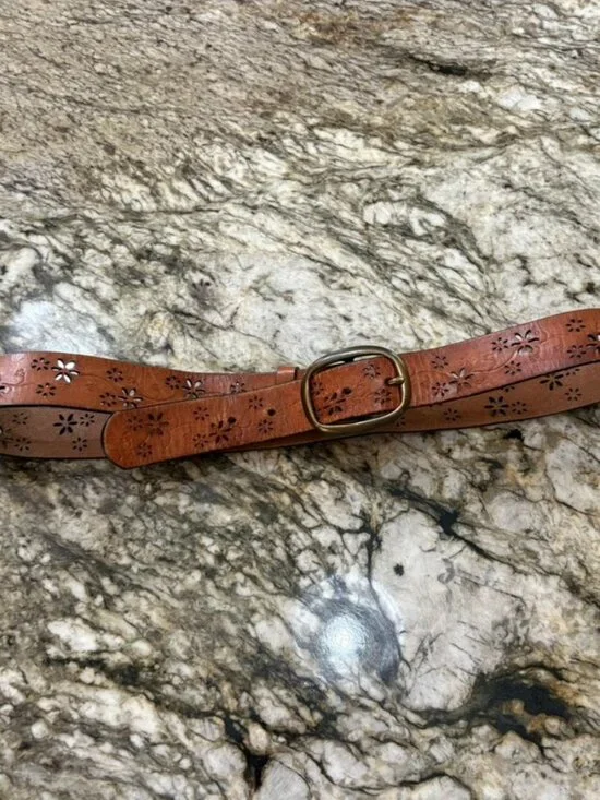 Vintage Leather Floral Belt