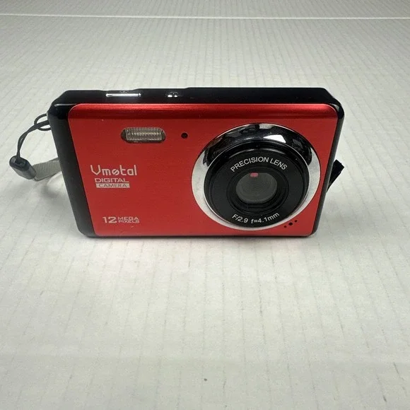 VMotal 12.0MP Compact Digital Camera Red For Parts Only Untested No Charger