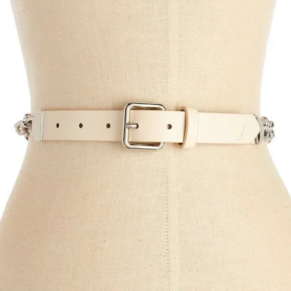 Nautica Women's Accessories Chain Accent Belt Camel Size Large New