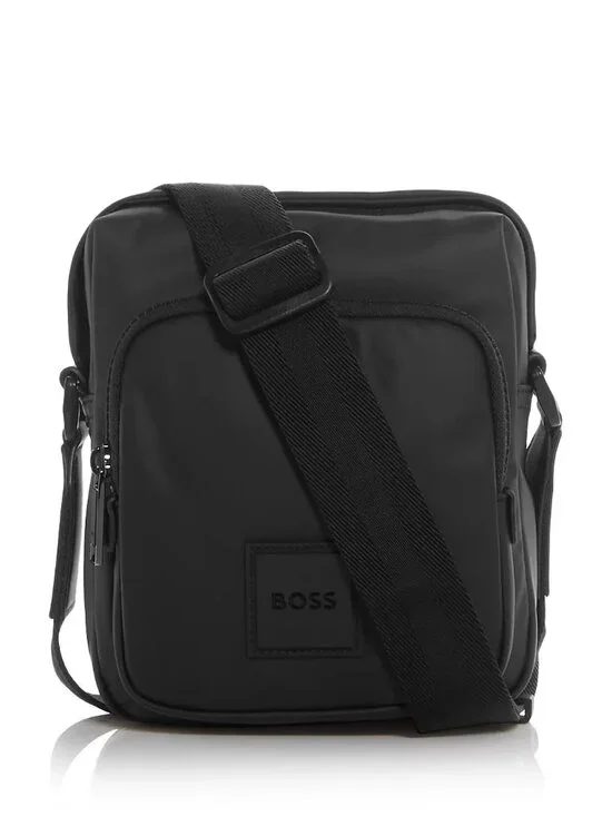 Hugo Boss Men's BOSS Oryo Small Crossbody Zip Top Bag Exterior Zip Pocket Black