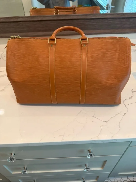 Louis Vuitton Epi Keepall 55 Kenyan Fawn Brown Leather Travel Duffle Bag