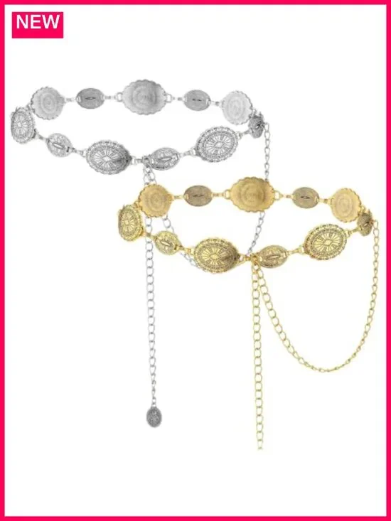 Western Chain Belt for Women Bohemian Cowboy Metal Waist Chain 51