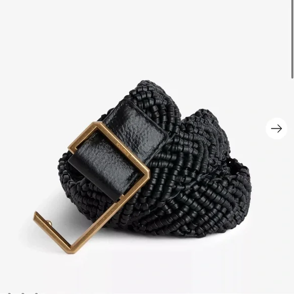Zadig & Voltaire La Cecilia Obsession Belt Noir OS Braided leather C Buckle