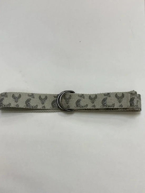 Affliction Wing Grey Beige‎ Canvas Loop Belt Sz 10
