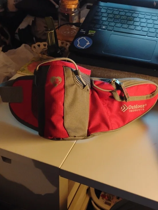 Pink And Gray Athletic Waist Pack