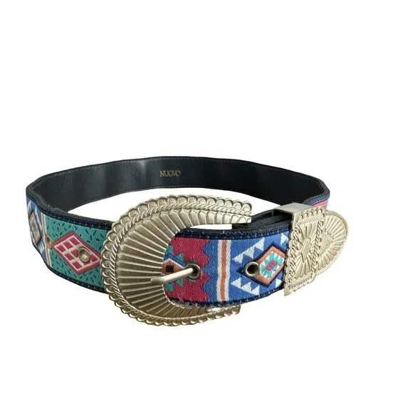 County Seat Belt sz 1 Vintage 90s Mall Brand Nuovo Aztec Southwestern