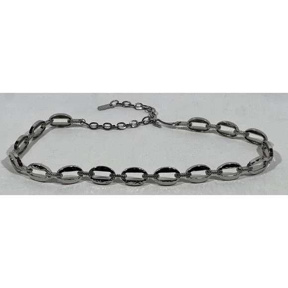 Womens Silver Metal Belt Adjustable Up To 38 Minimalist Y2K Statement Waist