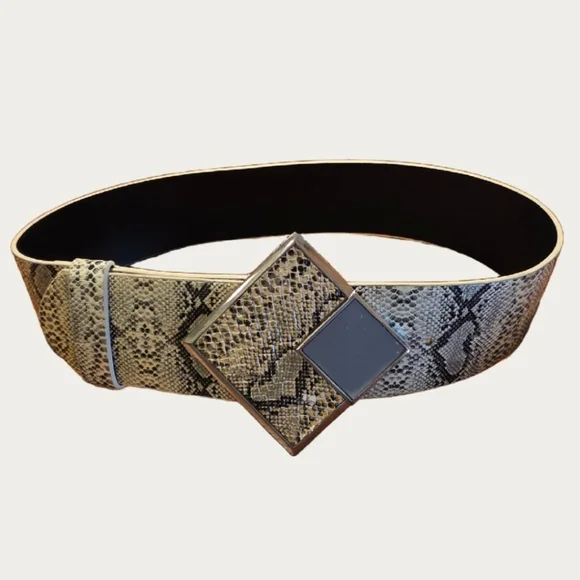 Vintage Vegan Maximalist Statement Piece Snakeskin Print Belt 27
