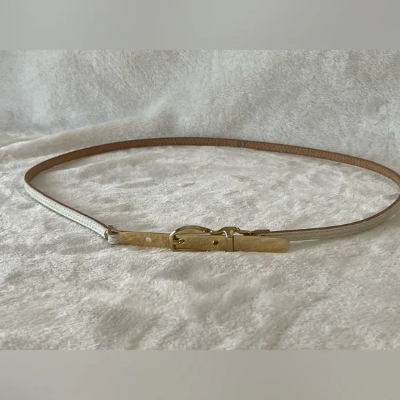 Vintage leather and gold tone belt