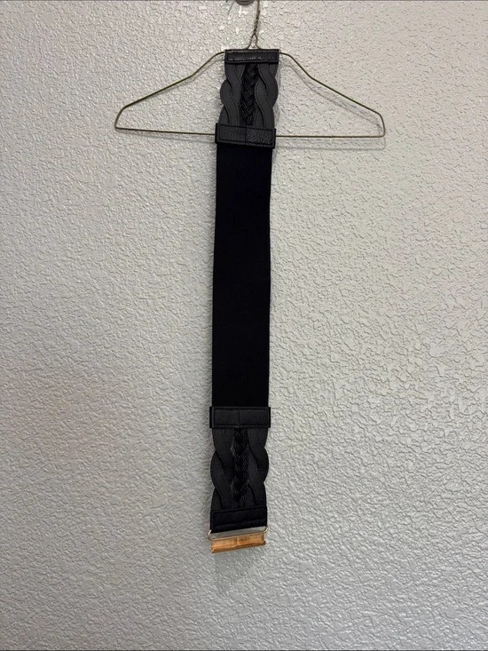 Black Braided Elastic Men's Belt Strap