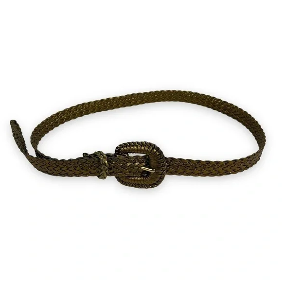 Belt Womens One Size Gold Copper Woven Shiny Western Festival Coastal Cowgirl