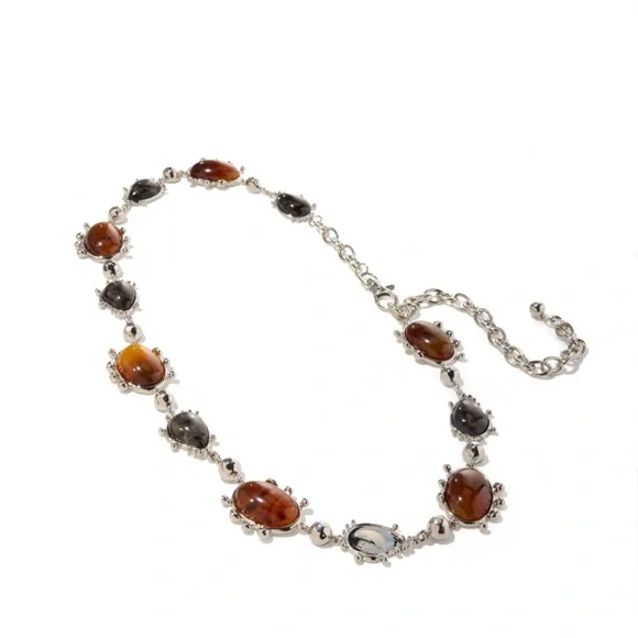 House of Harlow stone chain belt
