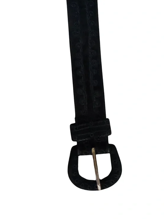 Express Black Suede Belt with Metal Pin Buckle Size M