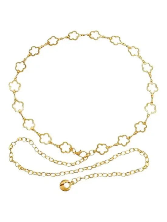 Gold Clover Leaf Waist Chain Belt