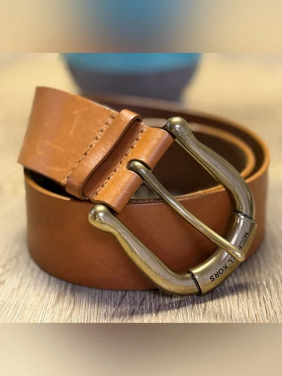 Michael Kors Womens Brown Leather Waist Belt Medium 2