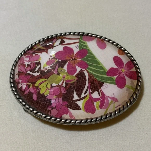 Vintage Signed Ivan Floral Belt Buckle