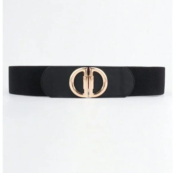 D Elastic Belt Wide Belt Black